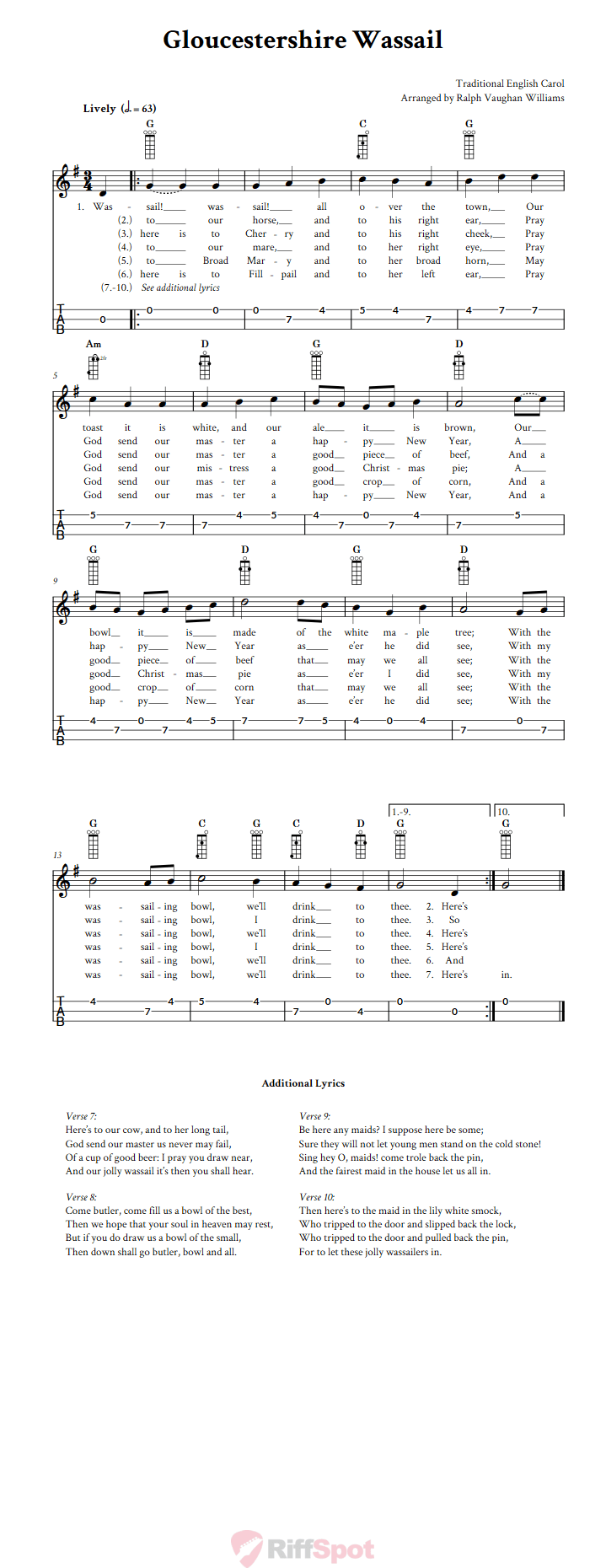 Gloucestershire Wassail 3-String Cigar Box Guitar Tab