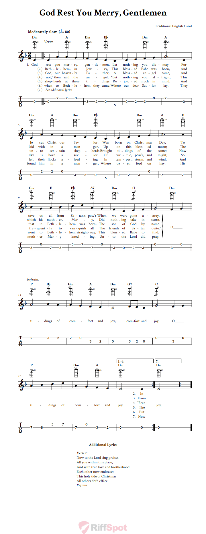 God Rest You Merry, Gentlemen 3-String Cigar Box Guitar Tab