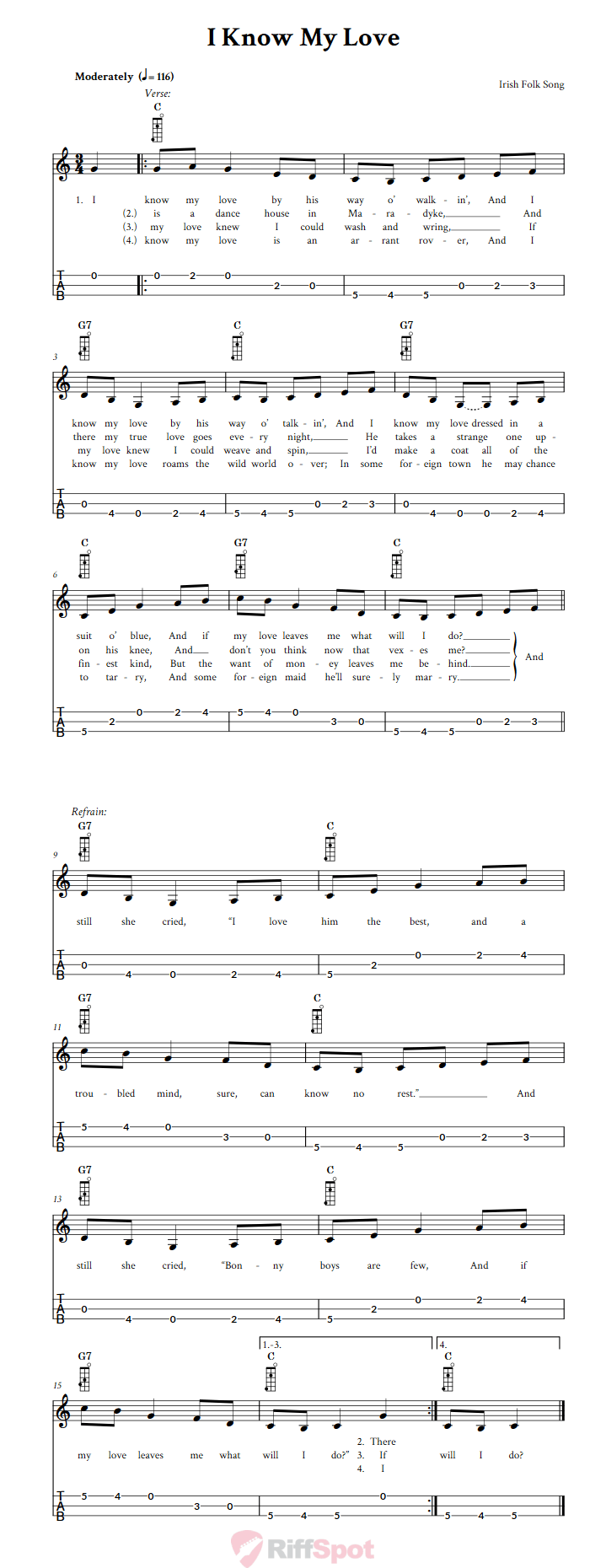 I Know My Love 3-String Cigar Box Guitar Tab