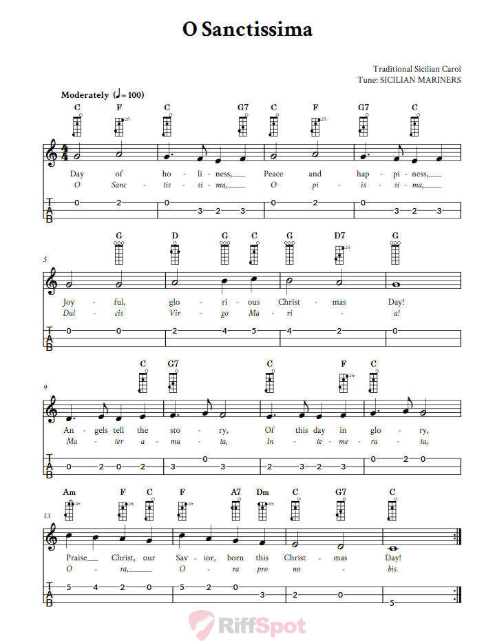 O Sanctissima 3-String Cigar Box Guitar Tab
