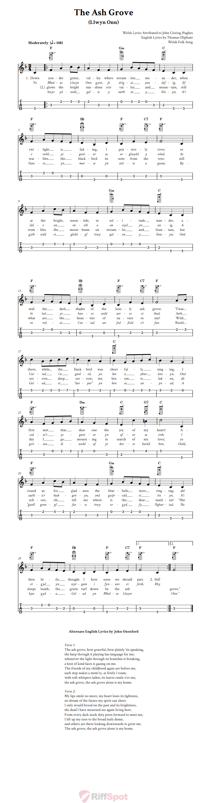 The Ash Grove 3-String Cigar Box Guitar Tab