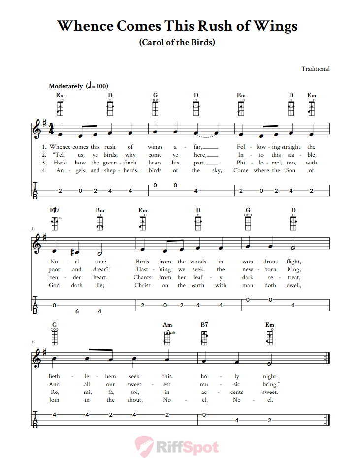 Whence Comes This Rush of Wings 3-String Cigar Box Guitar Tab