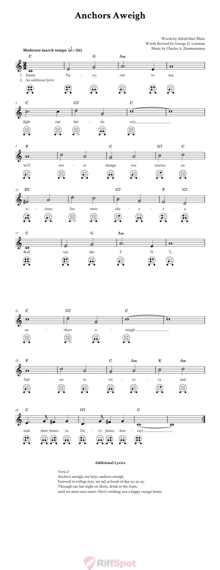 Anchors Aweigh 6 Hole Ocarina Tab