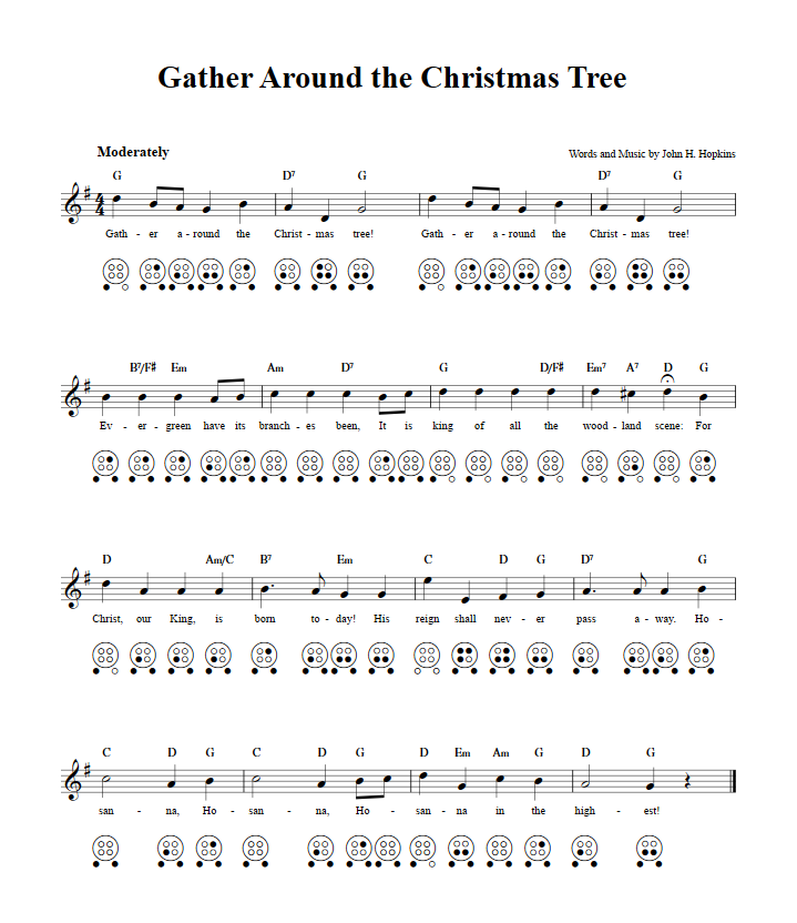 Gather Around the Christmas Tree  6 Hole Ocarina Tab