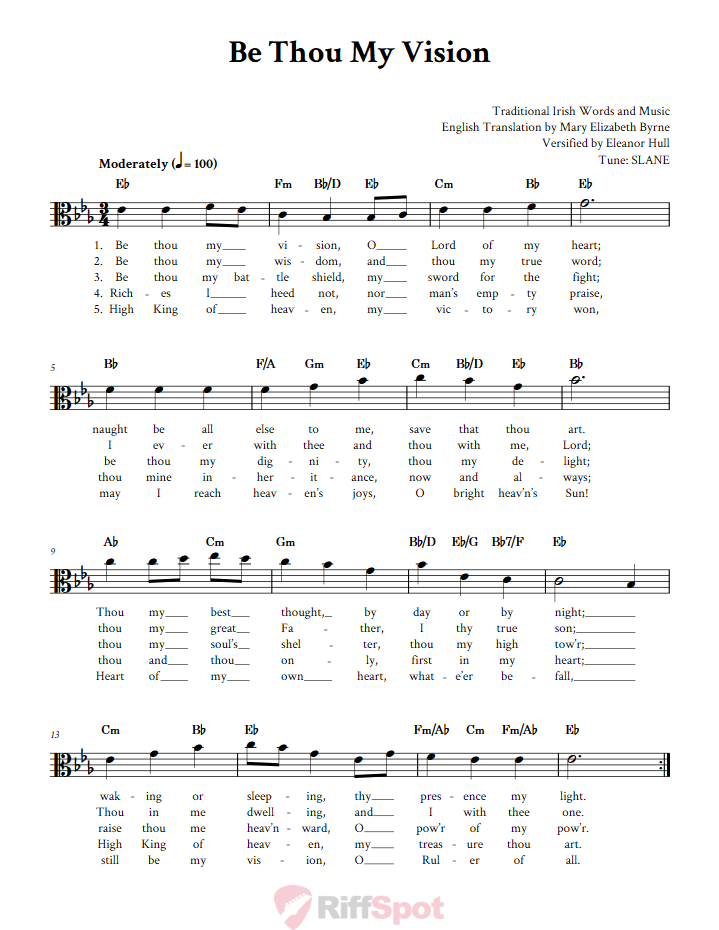 Be Thou My Vision Alto Clef Sheet Music