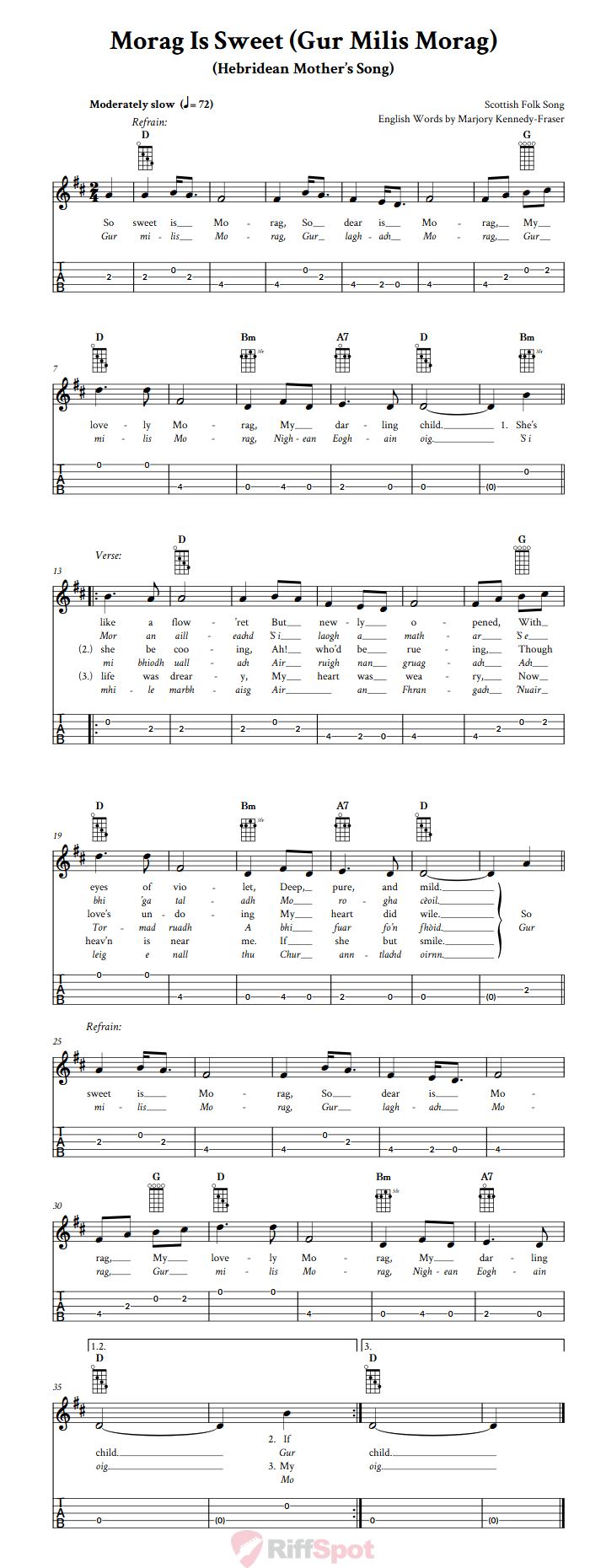 Morag Is Sweet Banjo Tab