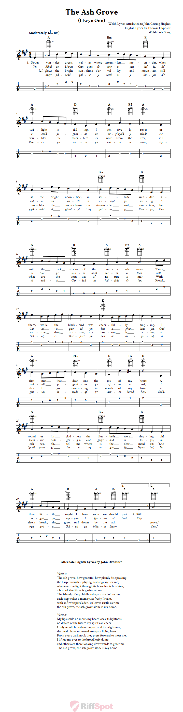 The Ash Grove Banjo Tab
