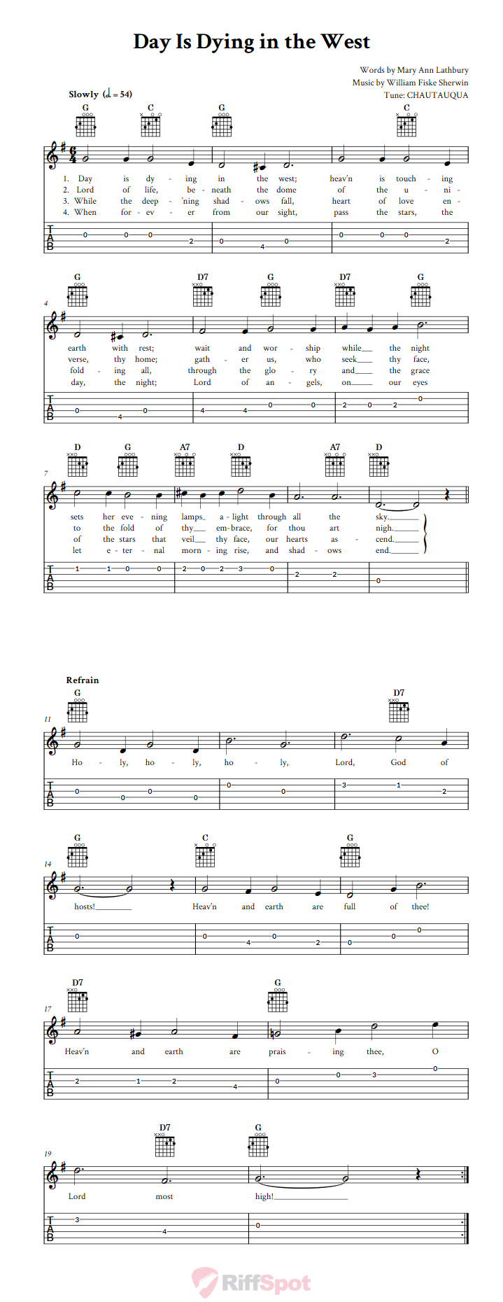 Day Is Dying in the West Guitar Tab