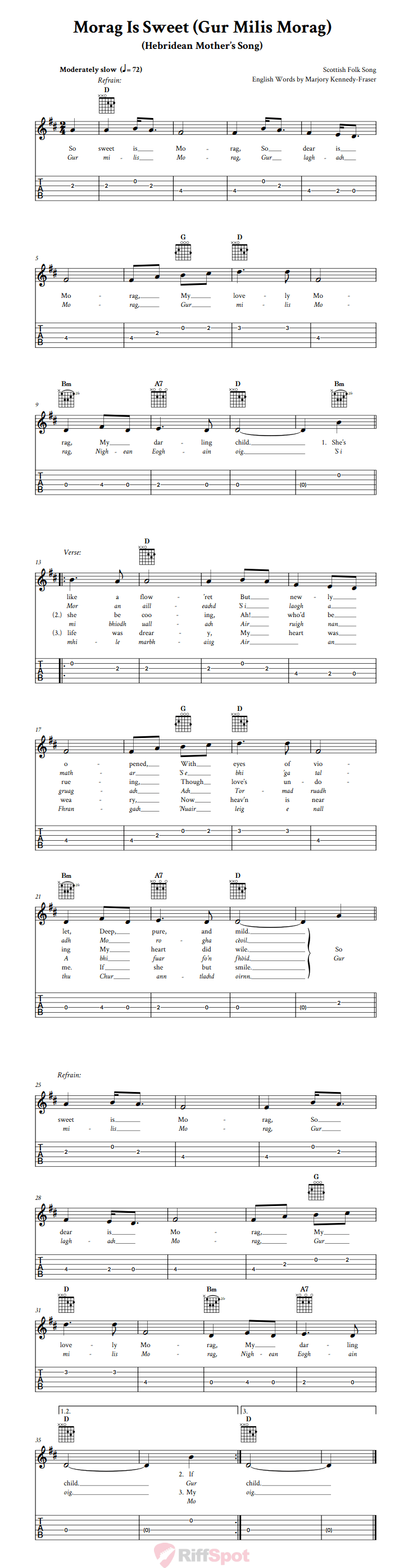Morag Is Sweet Guitar Tab