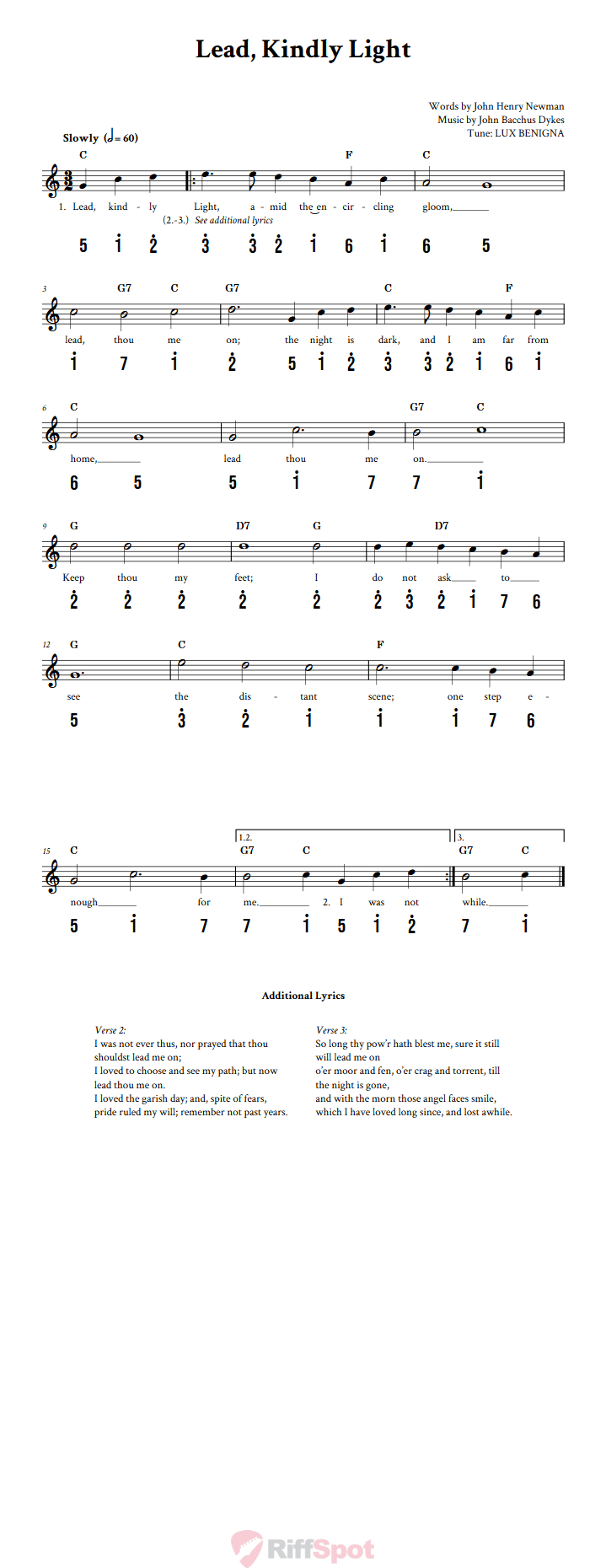 Lead, Kindly Light Kalimba Tab