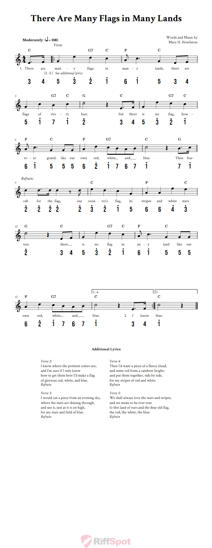 There Are Many Flags in Many Lands Kalimba Tab