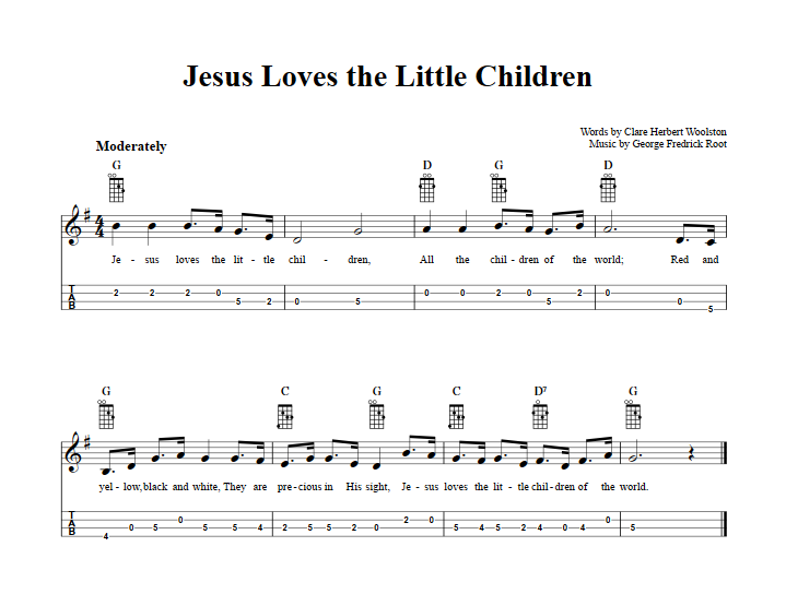 Jesus Loves the Little Children Mandolin Tab