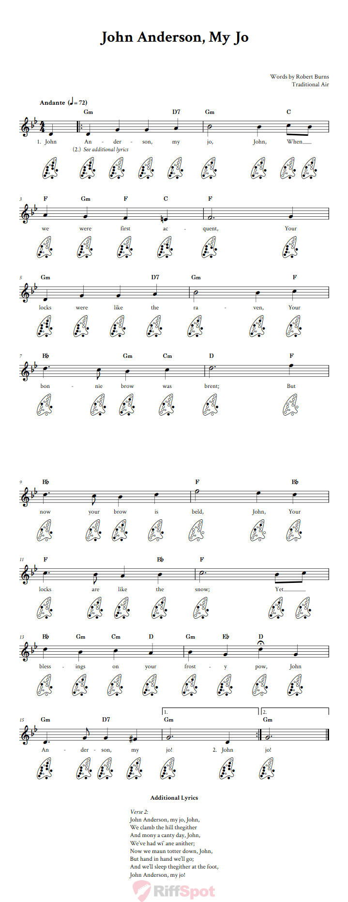 John Anderson, My Jo 12-Hole Ocarina Tab
