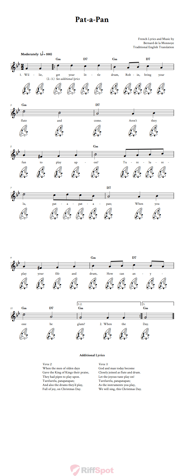 Pat-A-Pan 12-Hole Ocarina Tab