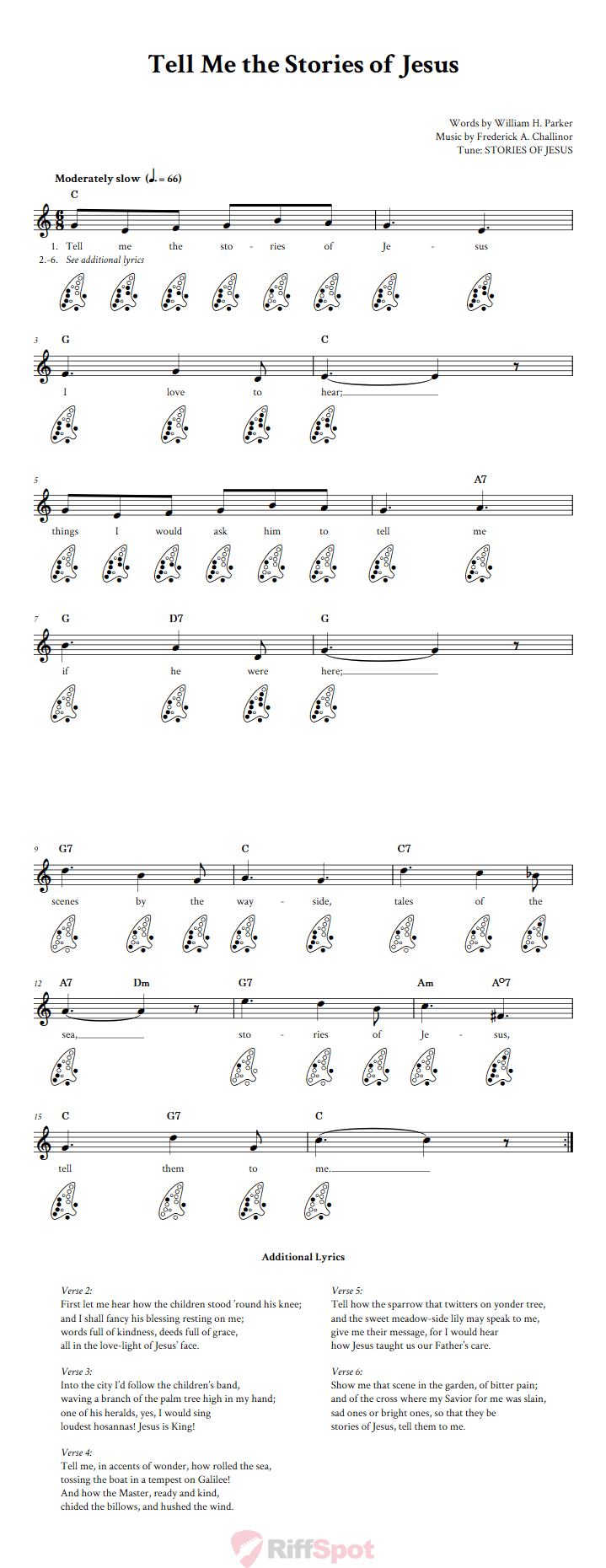Tell Me the Stories of Jesus 12-Hole Ocarina Tab