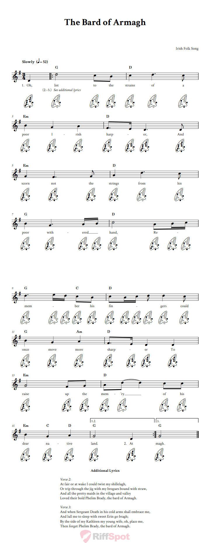 The Bard of Armagh 12-Hole Ocarina Tab
