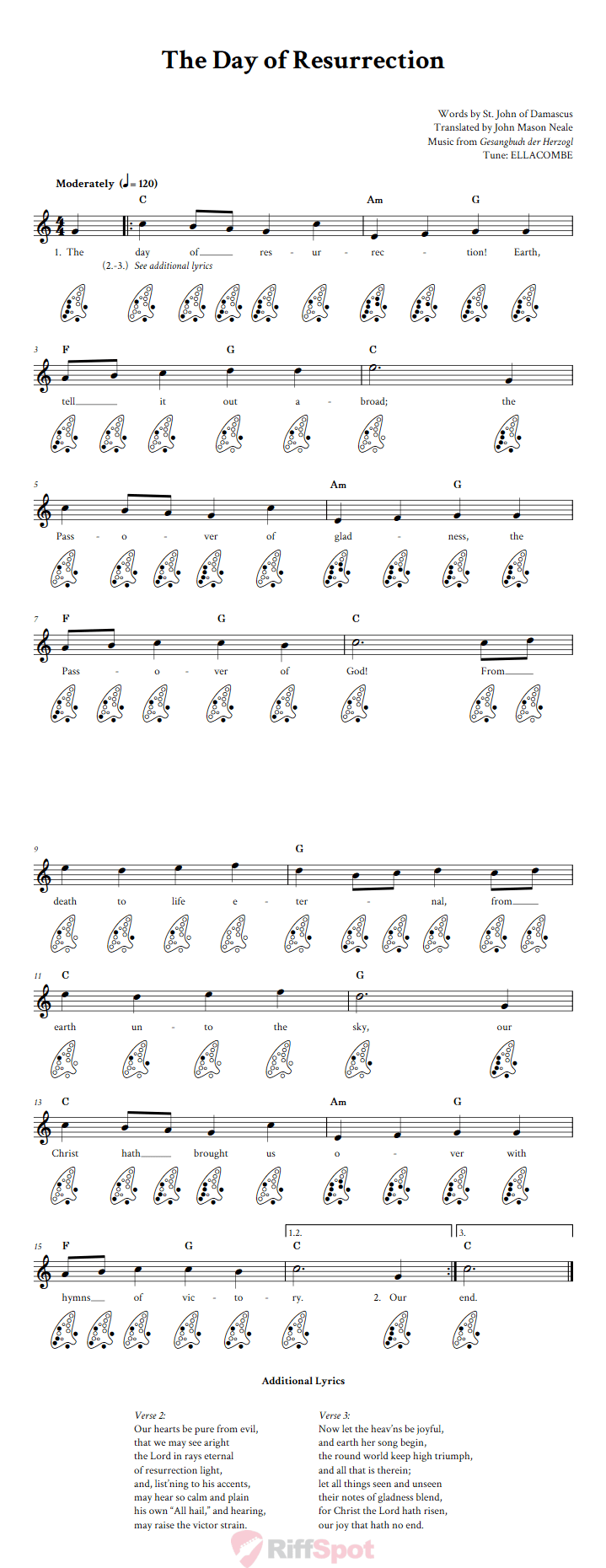 The Day of Resurrection 12-Hole Ocarina Tab