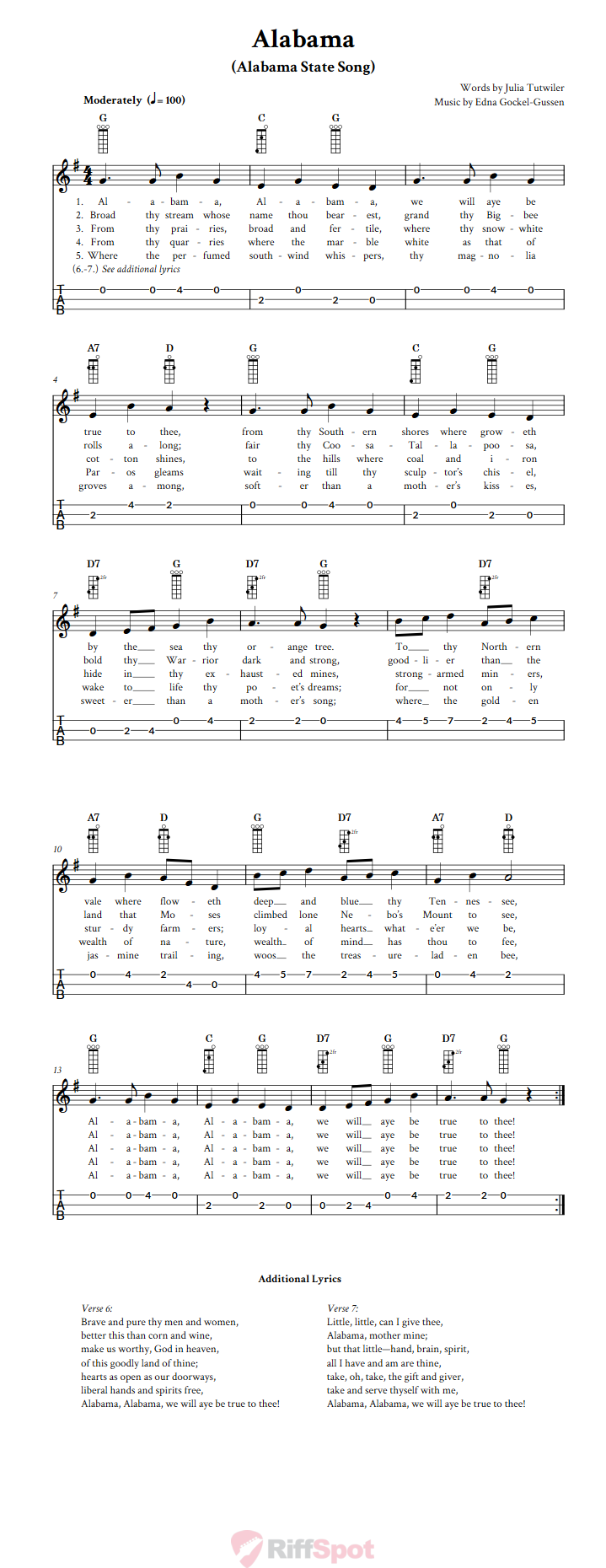 Alabama 3-String Cigar Box Guitar Tab