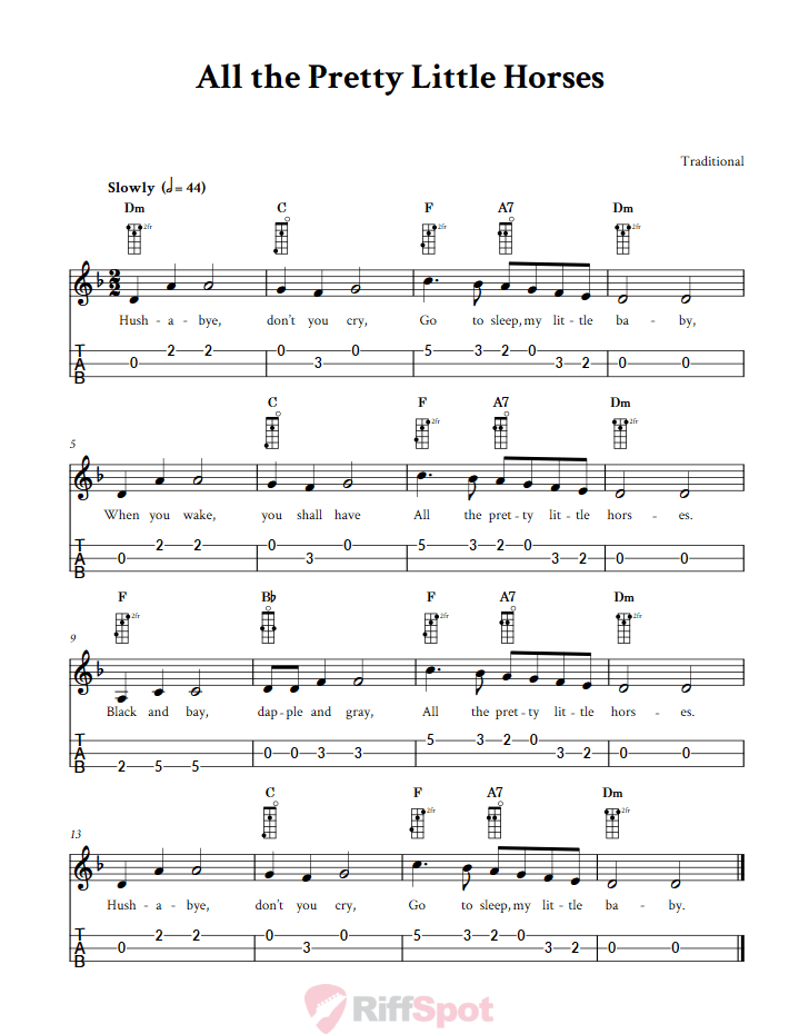 All the Pretty Little Horses 3-String Cigar Box Guitar Tab