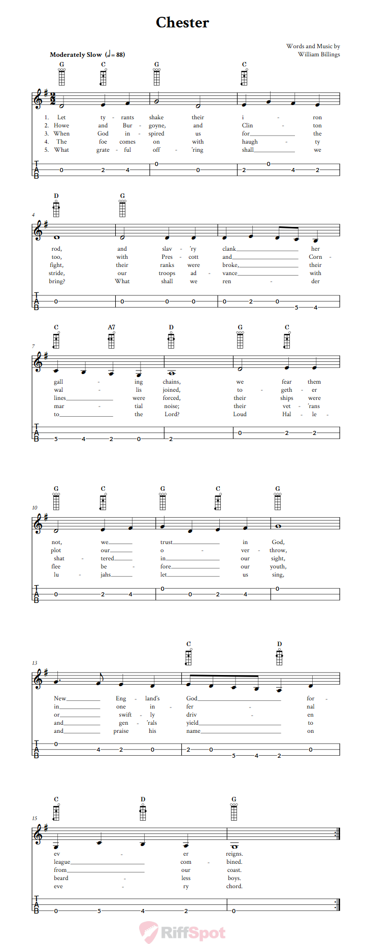 Chester 3-String Cigar Box Guitar Tab