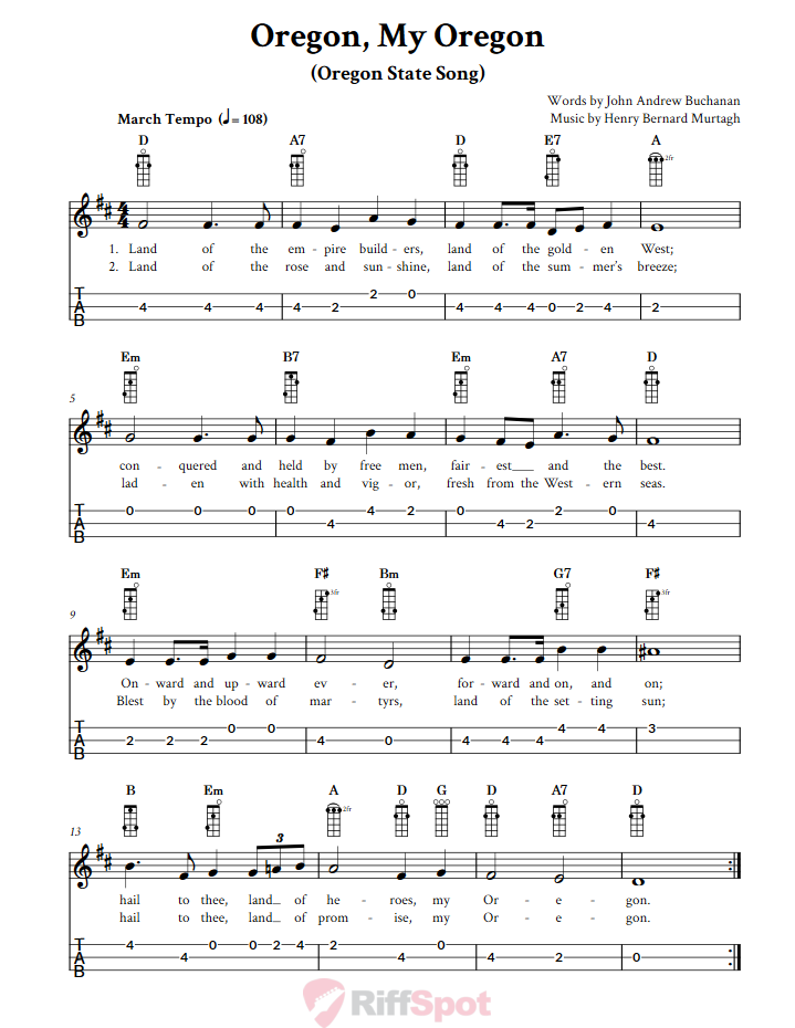 Oregon, My Oregon 3-String Cigar Box Guitar Tab