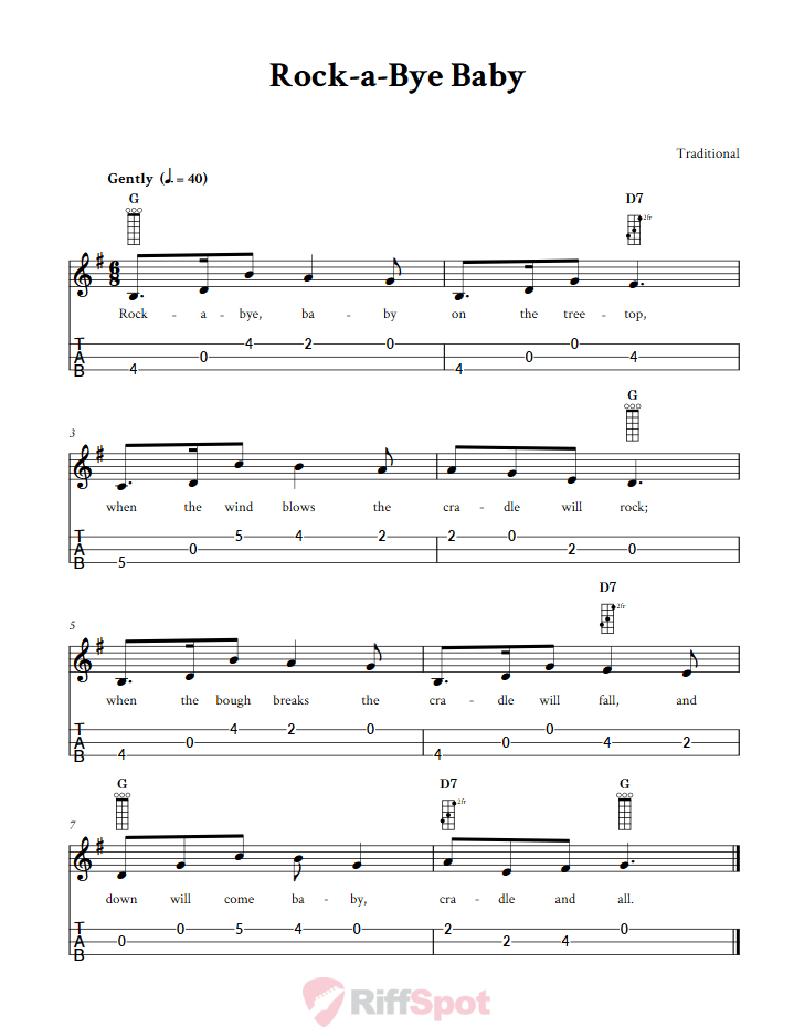 Rock-a-bye Baby 3-String Cigar Box Guitar Tab