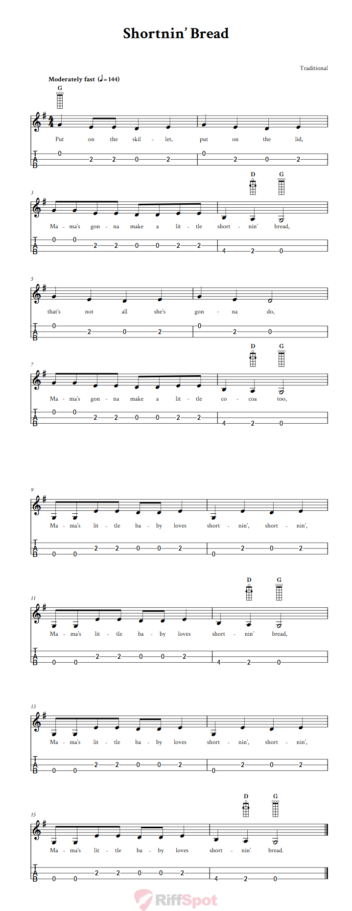 Shortnin' Bread 3-String Cigar Box Guitar Tab