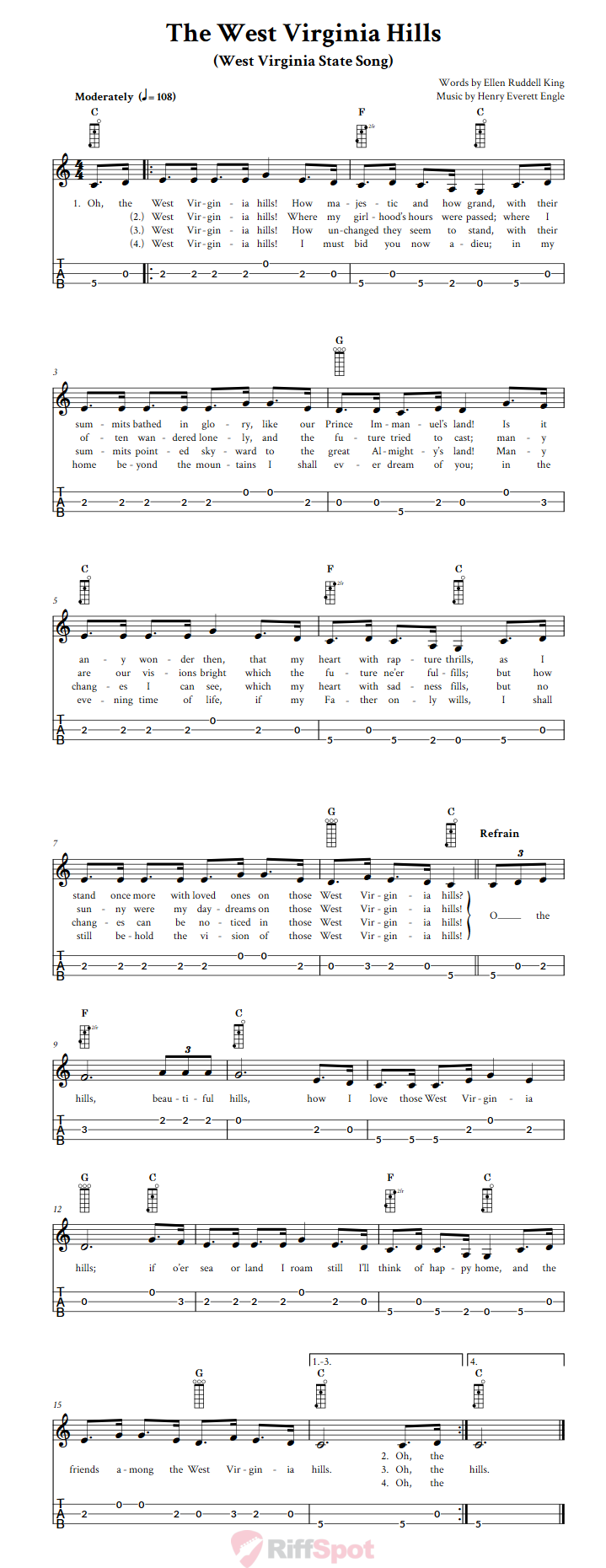 The West Virginia Hills 3-String Cigar Box Guitar Tab