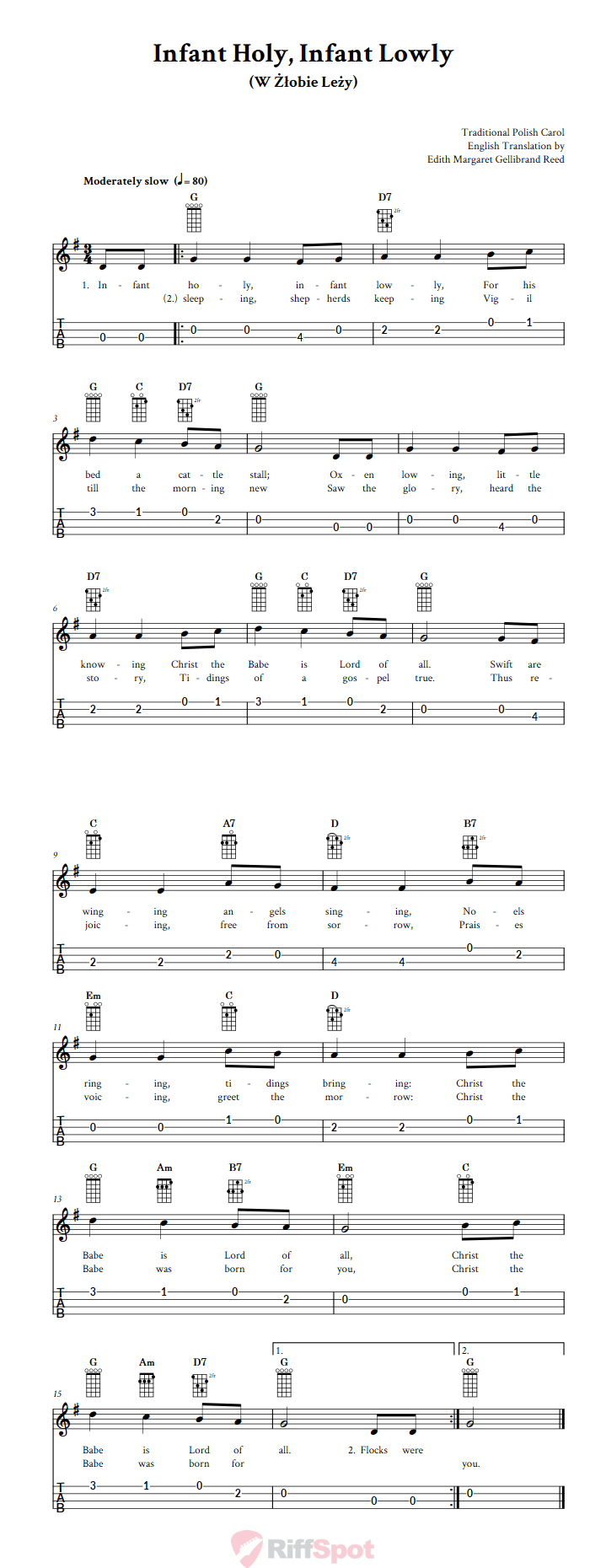 Infant Holy, Infant Lowly 4-String Cigar Box Guitar Tab