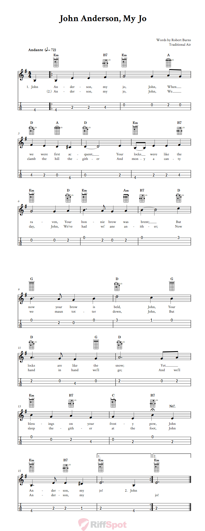 John Anderson, My Jo 4-String Cigar Box Guitar Tab
