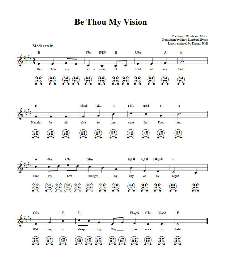 Be Thou My Vision  6 Hole Ocarina Tab