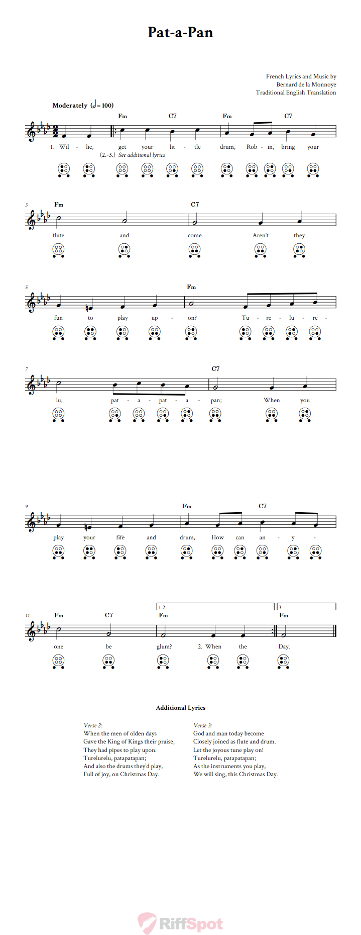 Pat-A-Pan  6 Hole Ocarina Tab