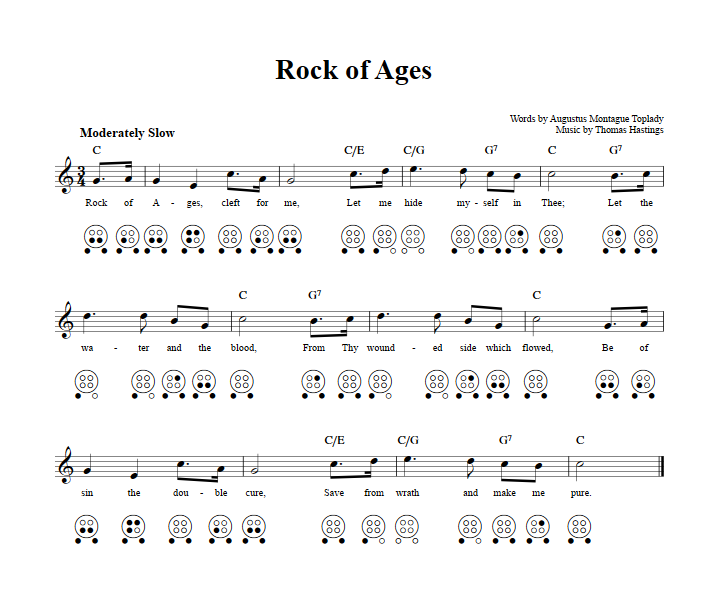 Rock of Ages  6 Hole Ocarina Tab