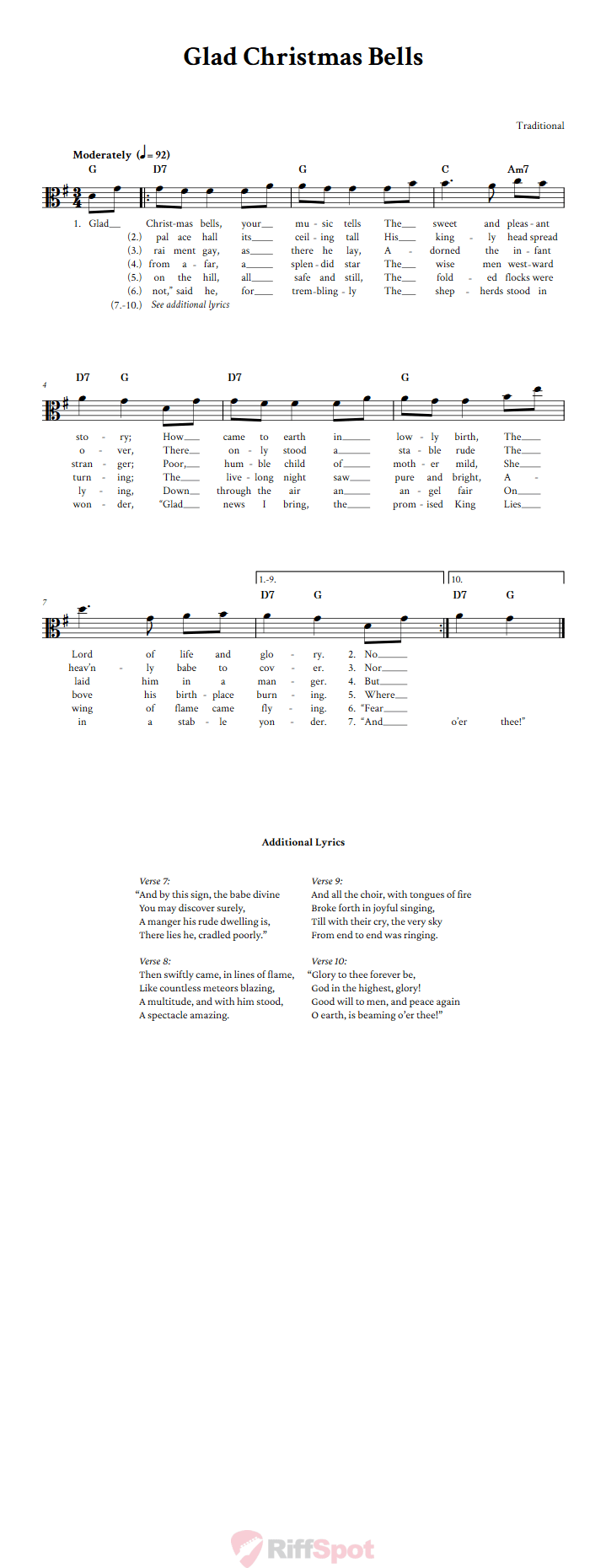 Glad Christmas Bells Alto Clef Sheet Music
