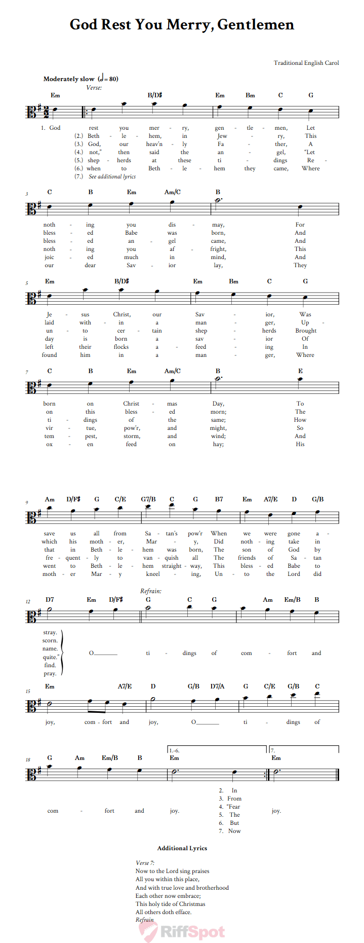 God Rest You Merry, Gentlemen Alto Clef Sheet Music