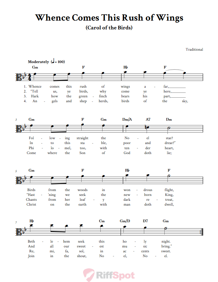 Whence Comes This Rush of Wings Alto Clef Sheet Music