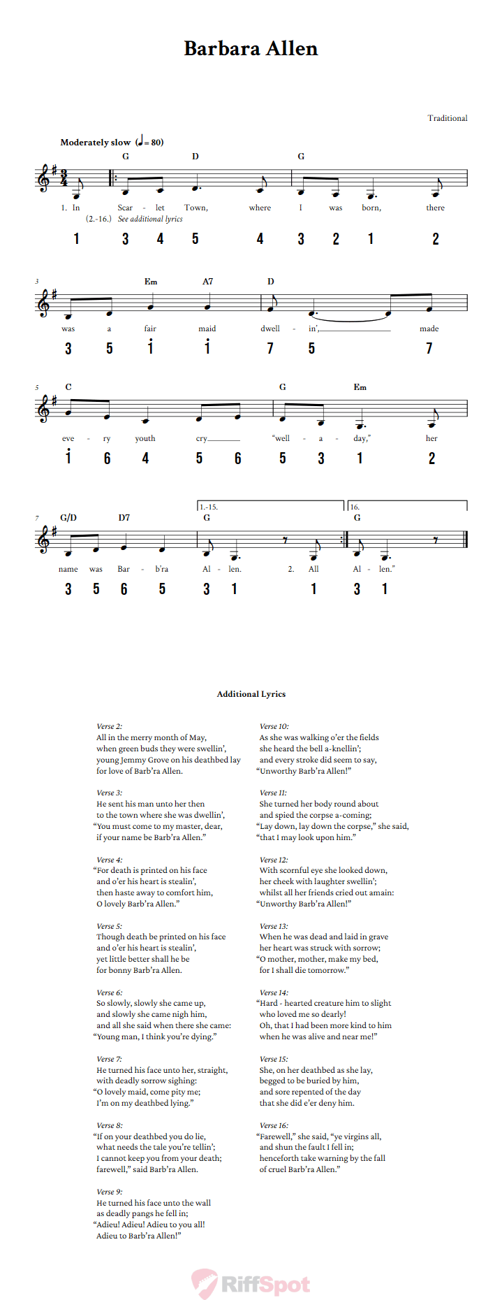 Barbara Allen Alto Kalimba Tab