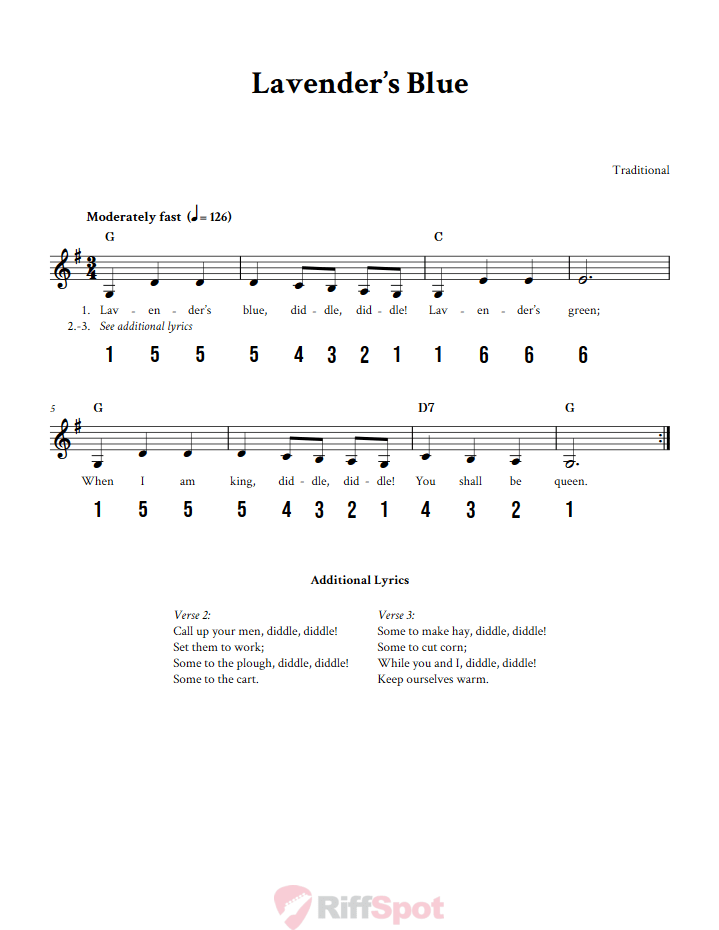 Lavender's Blue Alto Kalimba Tab