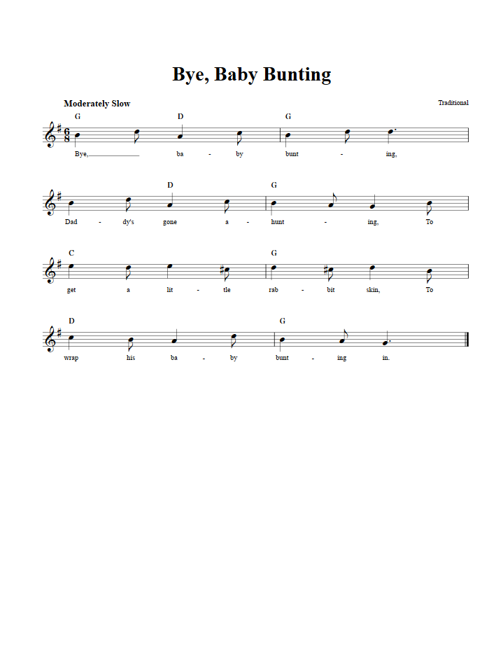 Bye, Baby Bunting Sheet Music for Clarinet, Trumpet, etc.