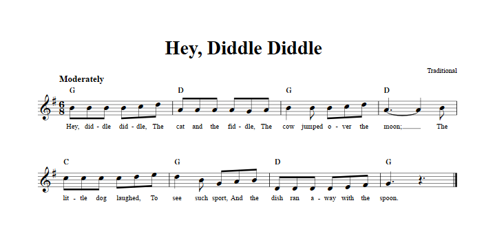 Hey, Diddle Diddle Sheet Music for Clarinet, Trumpet, etc.