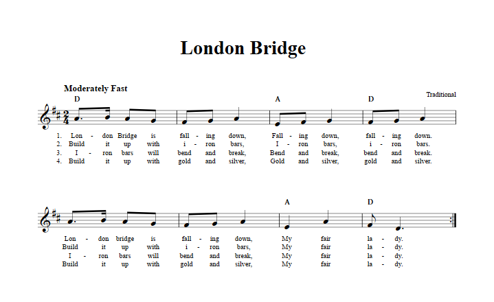 London Bridge Sheet Music for Clarinet, Trumpet, etc.