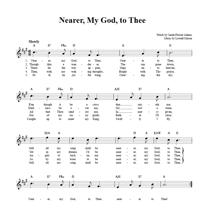 Nearer, My God, to Thee Sheet Music for Clarinet, Trumpet, etc.