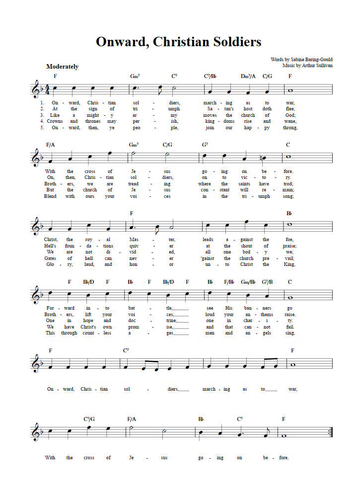 Onward, Christian Soldiers Sheet Music for Clarinet, Trumpet, etc.