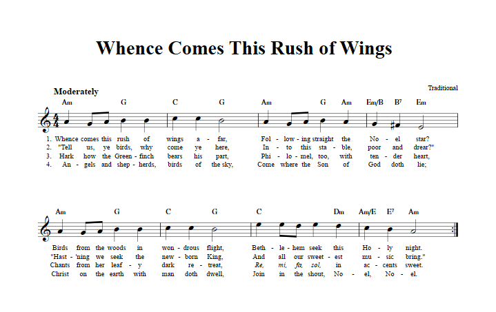 Whence Comes This Rush of Wings Sheet Music for Clarinet, Trumpet, etc.