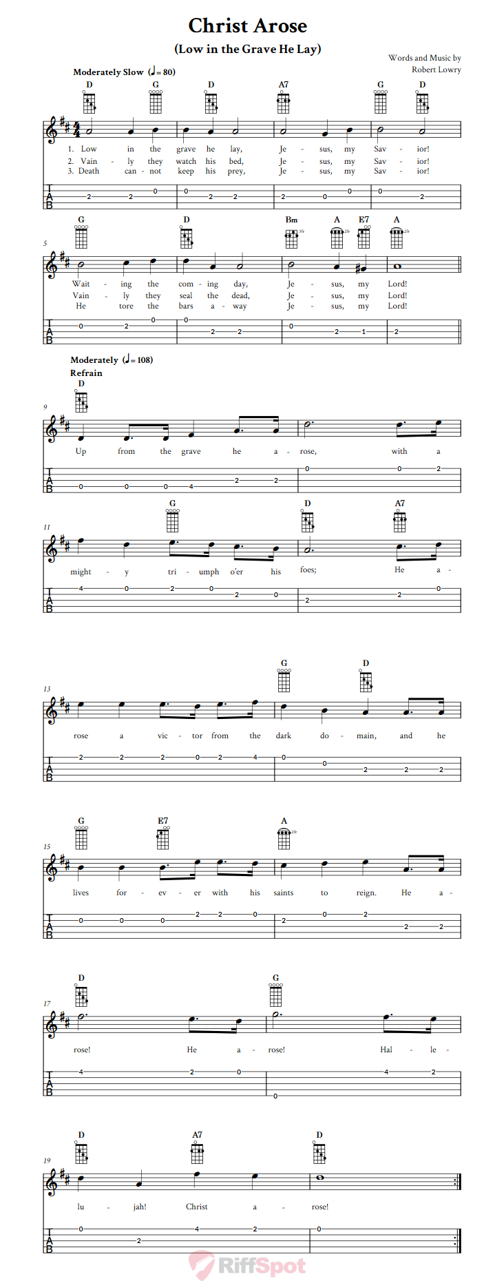 Christ Arose  Banjo Tab