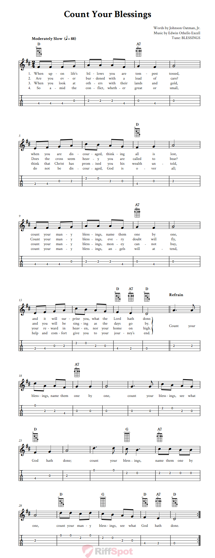 Count Your Blessings  Banjo Tab