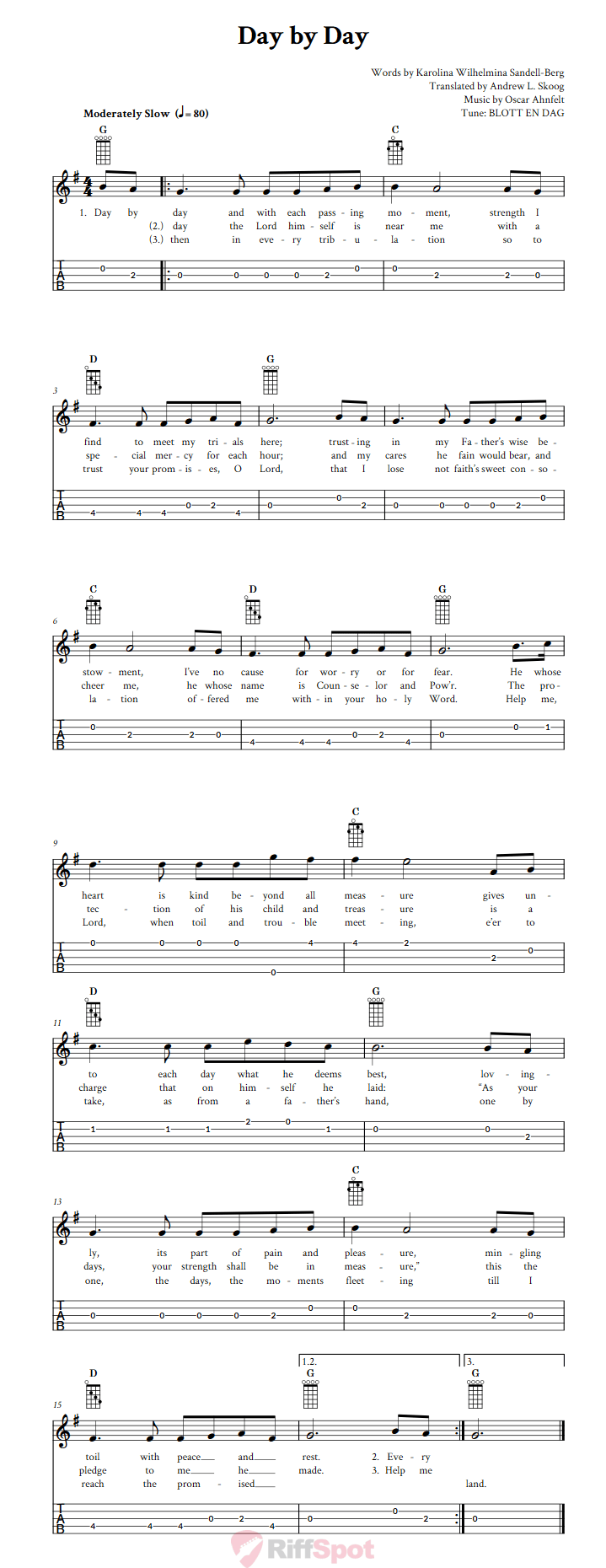 Day By Day  Banjo Tab