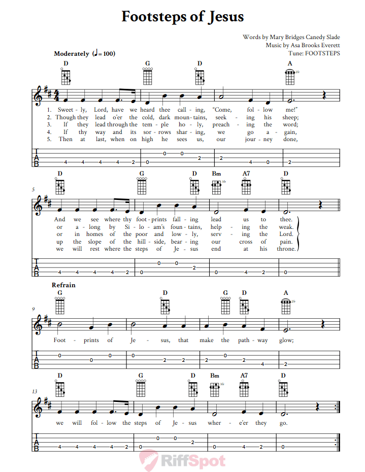 Footsteps of Jesus  Banjo Tab