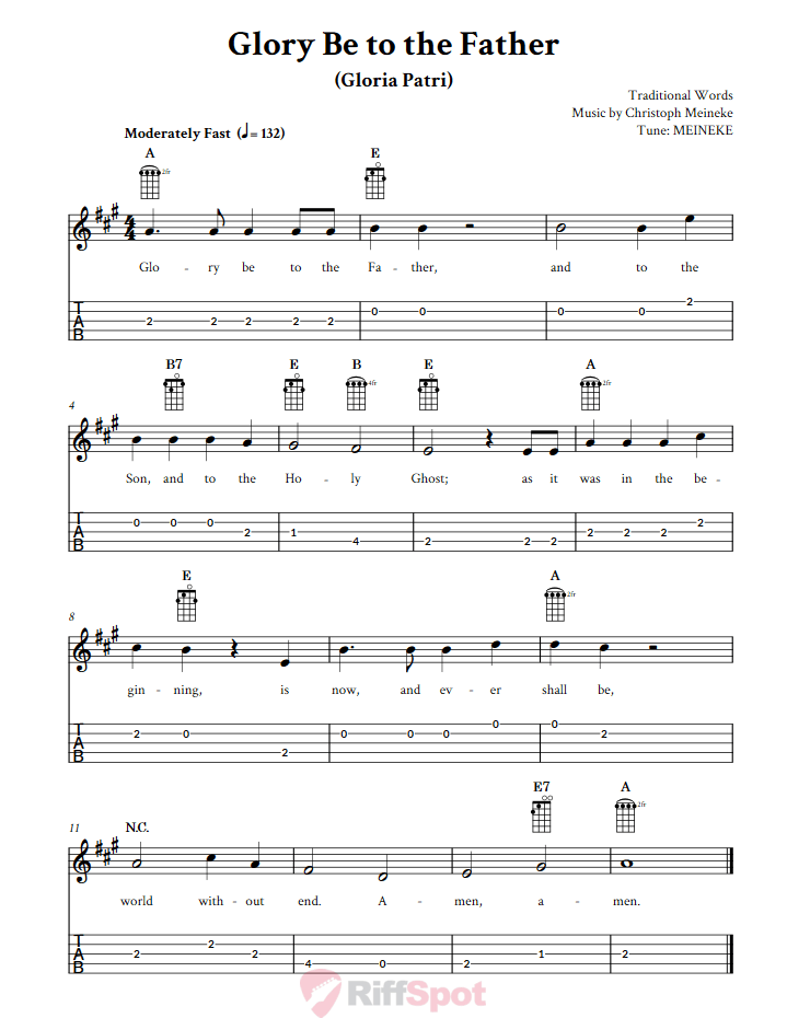 Glory Be To The Father  Banjo Tab