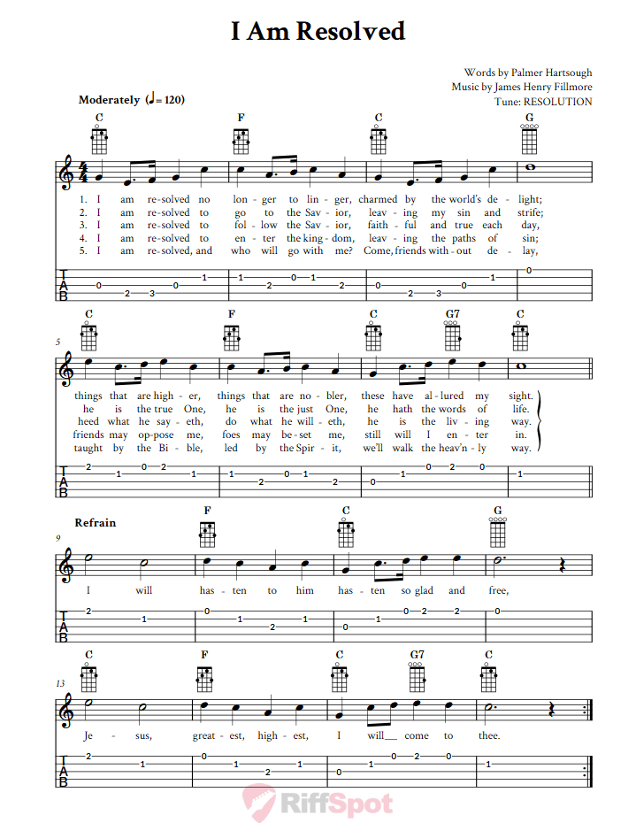 I Am Resolved  Banjo Tab